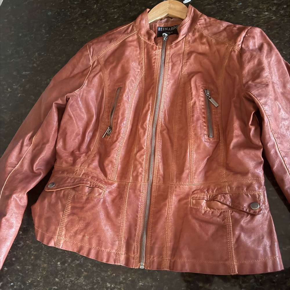 Bernardo Women's Leather Jacket in Rich Ta